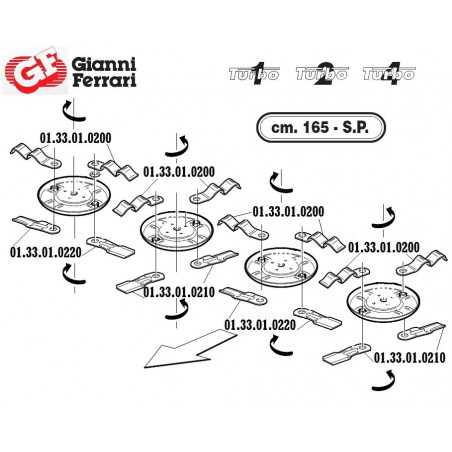 Gianni Ferrari straight mower knife 01.33.01.0210 - GIANNI FERRARI - Mower blade - Garden Business 