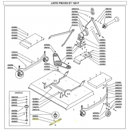 Delmorino ET120, PSM120 Finishing-Mähmesser – SRM202D