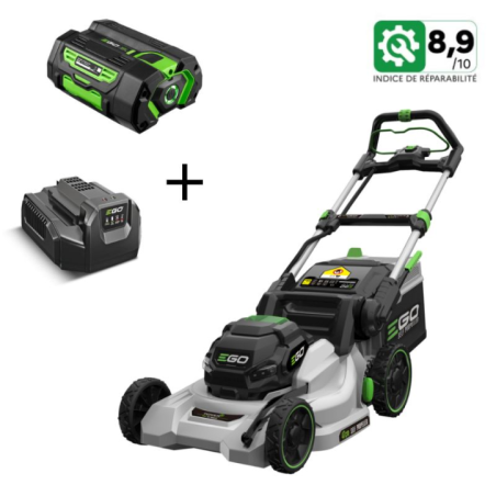 EGO LM1903E-SP battery mower with 5 Ah battery and 2 charger