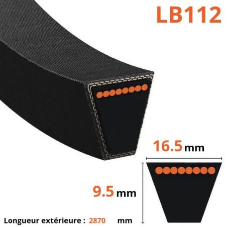 Cinghia trapezoidale liscia - Mitsubishi - LB112