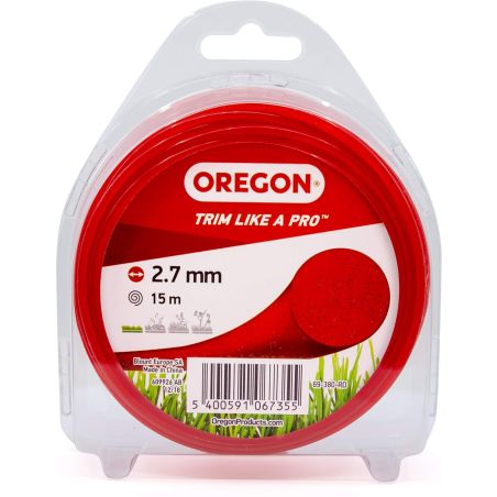 Hilo para desbrozadora Redondo Nylon Rojo ø 2.7mm/15m Oregon 69-380-RD