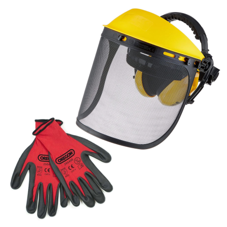 Kit de seguridad facial para trabajos forestales y de jardinería: visera + protectores auditivos - Oregon 581188