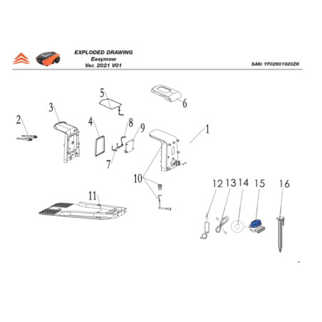 Vis taraudeuse à tête cylindrique à empreinte cruciforme pour EASYMOW 260