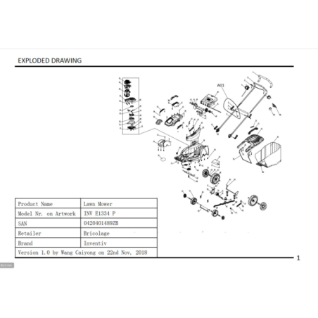 Pièce de fixation de fil pour INV E1334 P