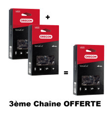 Pack 2 Chaînes + 1 offerte de tronçonneuse Oregon 73DPX072E Pas : 3/8" Jauge : 1.5 Maillons : 72 - VersaCut™