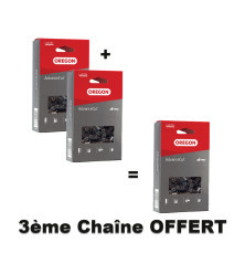 Pack 2 chaînes + 1 offerte de tronçonneuse Oregon 91PX033E Pas : 3/8" Jauge : 1.3 Maillons : 33 - AdvanceCut™