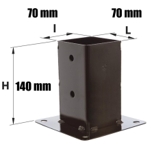 Pied de poteau, support de poteau à fixer MERMIER - 70x70 mm