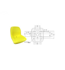 Rotary 13346 - Siège à dossier haut 18' jaune remplace john deere