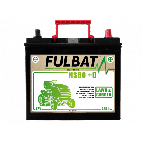 BATTERY NS60 (+D) Ca/Ca 12V 45 Ah 236-128-222 - / + - FULBAT - Battery and cell - Jardinaffaires 