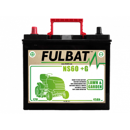 BATTERY NS60 (+G) Ca/Ca 12V 45 Ah 236-128-222 + / - - FULBAT - Battery and cell - Jardinaffaires 